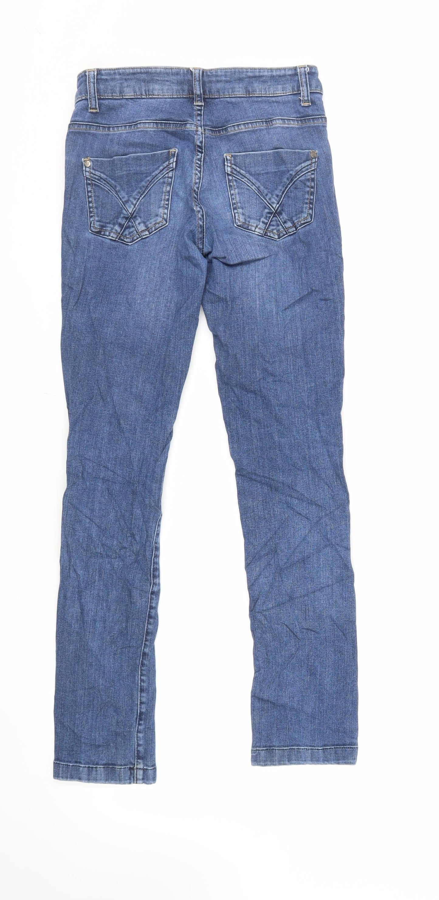 Crew Clothing Womens Blue Cotton Skinny Jeans Size 27 in L30 in Regular Zip