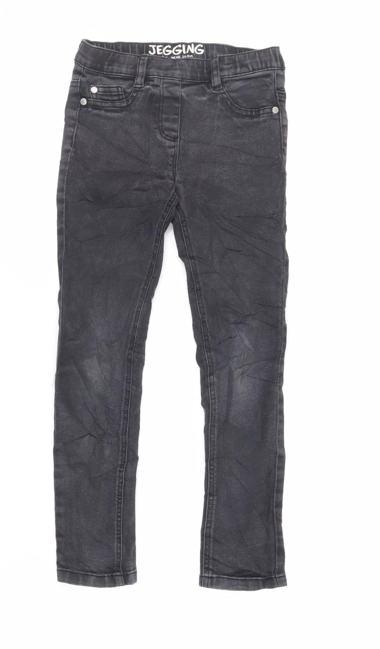 NEXT Girls Black Cotton Jegging Jeans Size 8 Years Regular - Elasticated Waist