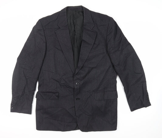 Horne Brothers Mens Grey Striped Wool Jacket Suit Jacket Size 42 Regular