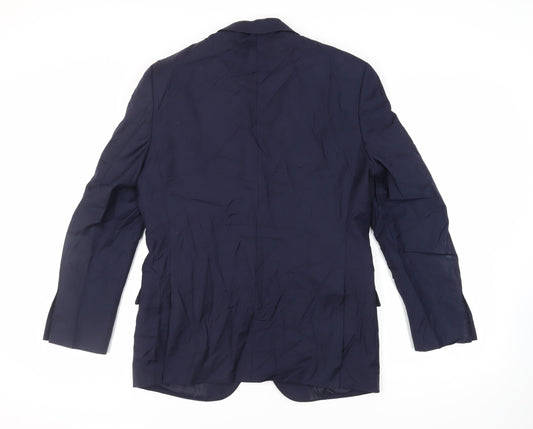 Simon Carter Mens Blue Wool Jacket Suit Jacket Size 40 Regular