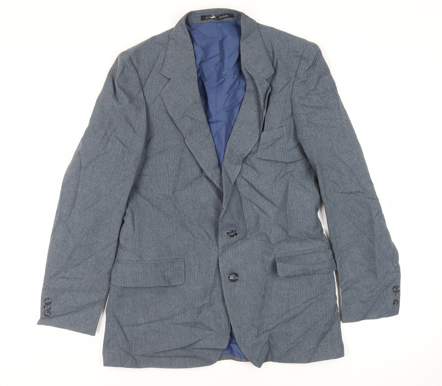 Harbarry of England Mens Blue Polyester Jacket Suit Jacket Size 38 Regular