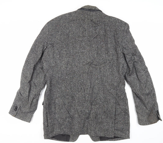 St Michael Mens Grey Wool Jacket Blazer Size 40 Regular - Vintage