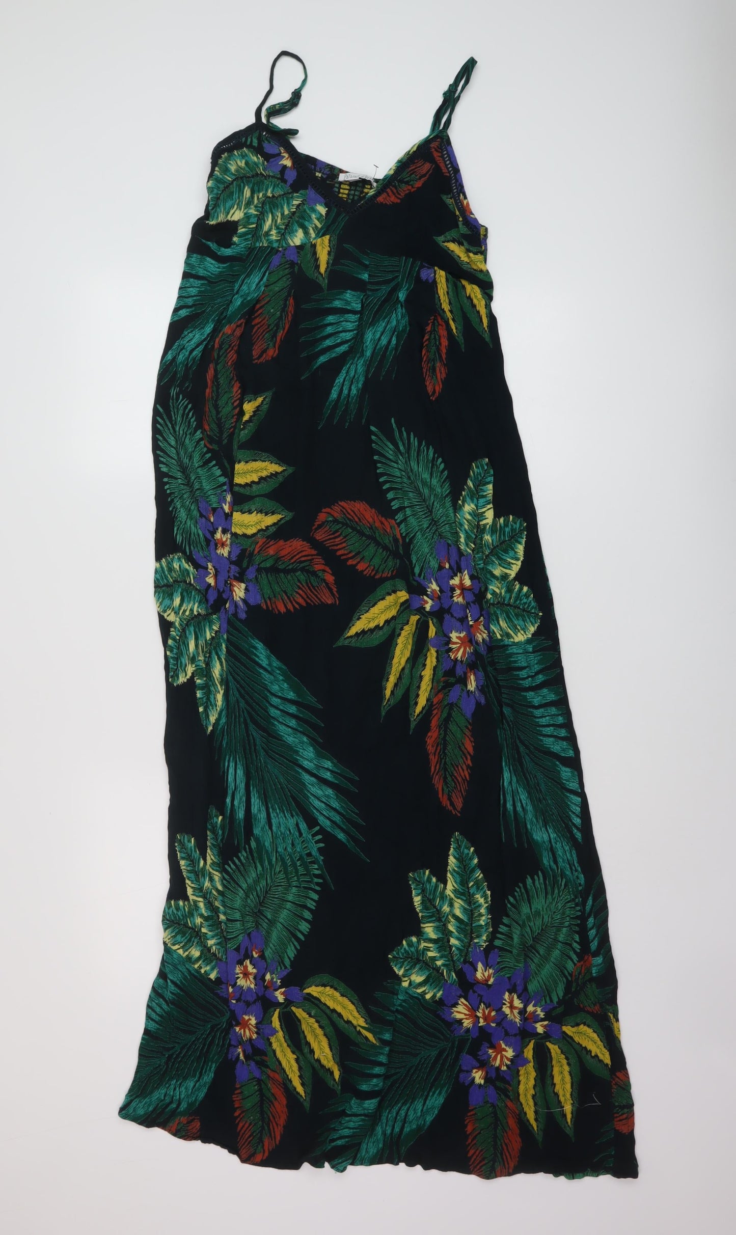 Patrons of Peace Womens Multicoloured Floral Viscose A-Line Size M V-Neck Pullover