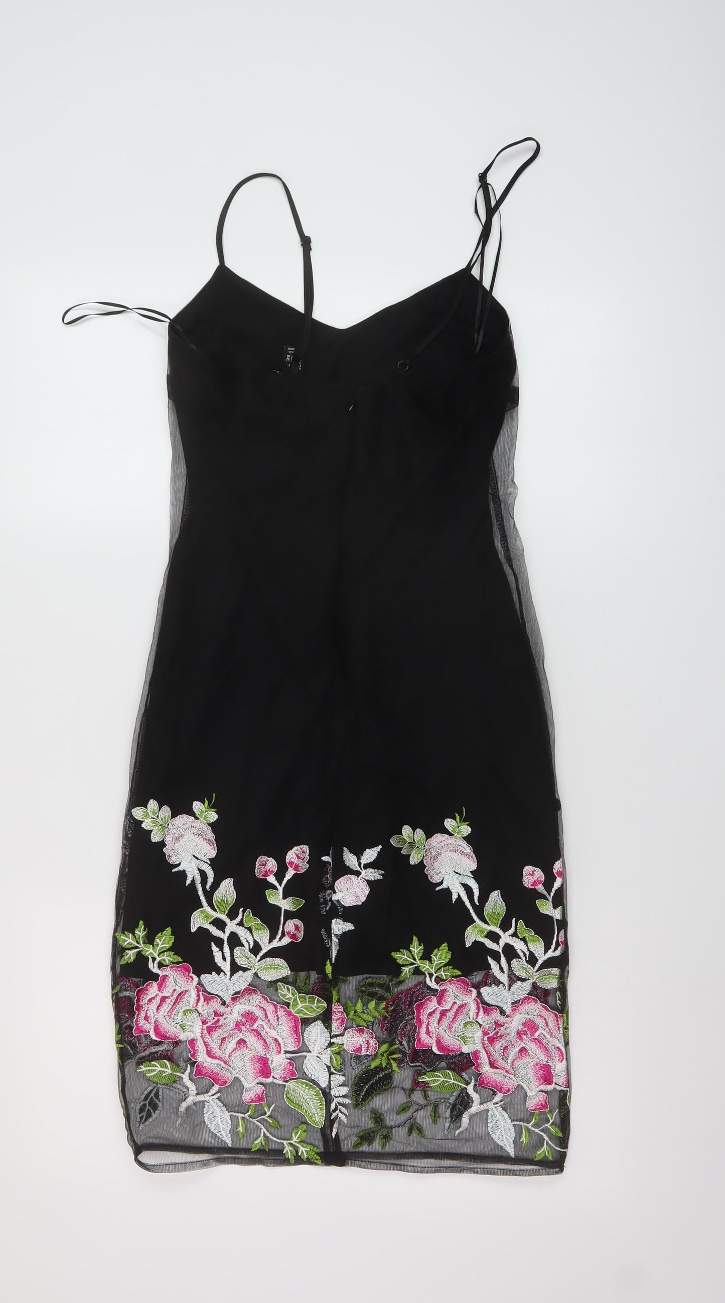 New Look Womens Black Polyester Sheath Size 6 Sweetheart Zip