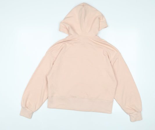 Zara Girls Pink Cotton Full Zip Hoodie Size 11-12 Years Zip