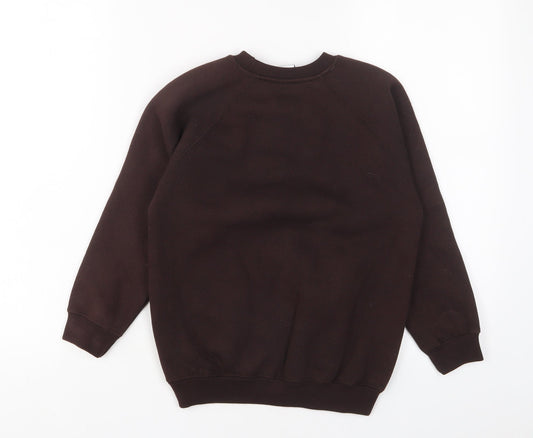Sportex Boys Brown Cotton Pullover Sweatshirt Size 7-8 Years Pullover