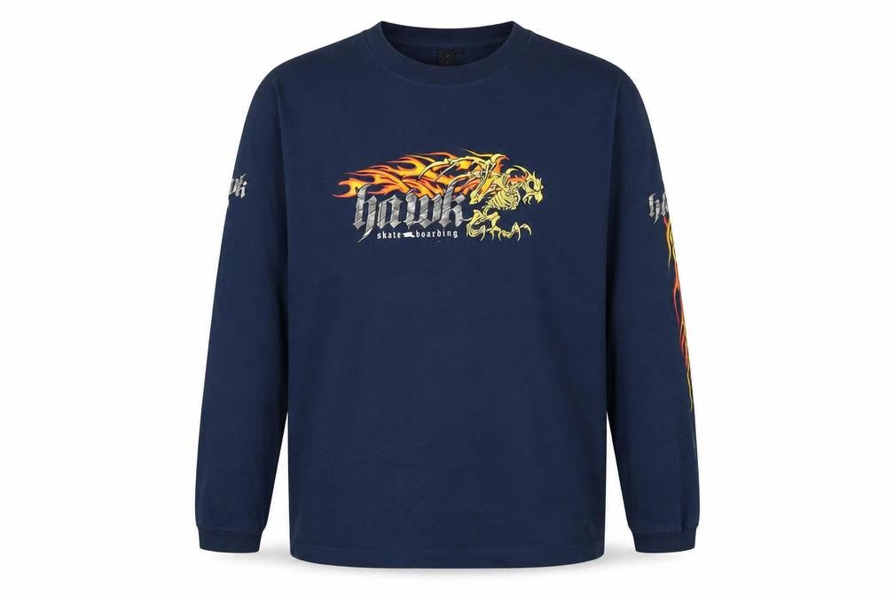 Hank Boys Blue Cotton Basic T-Shirt Size 16 Years Crew Neck Pullover - Tall