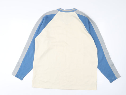 Falmer Mens Beige Cotton Pullover Sweatshirt Size S