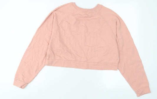 Miss Selfridge Womens Pink Cotton Pullover Sweatshirt Size S Pullover