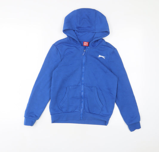 Slazenger Boys Blue Cotton Full Zip Hoodie Size 9-10 Years Zip