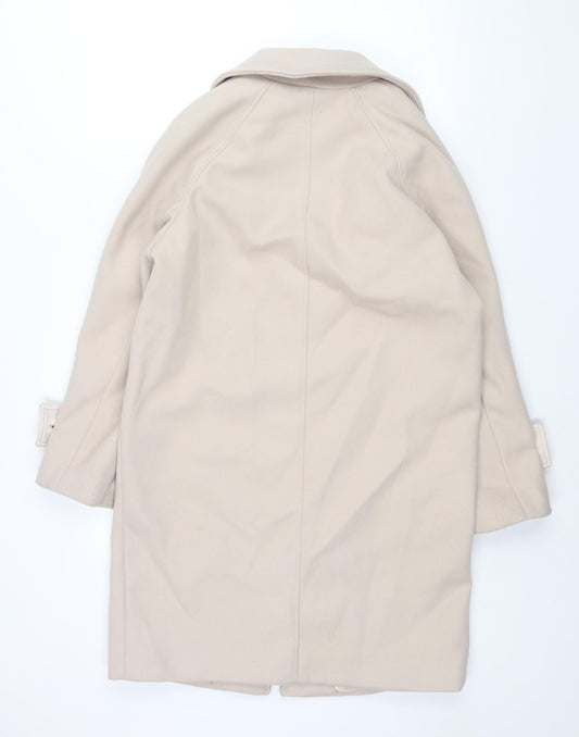 Marks and Spencer Womens Ivory Overcoat Coat Size XS Snap
