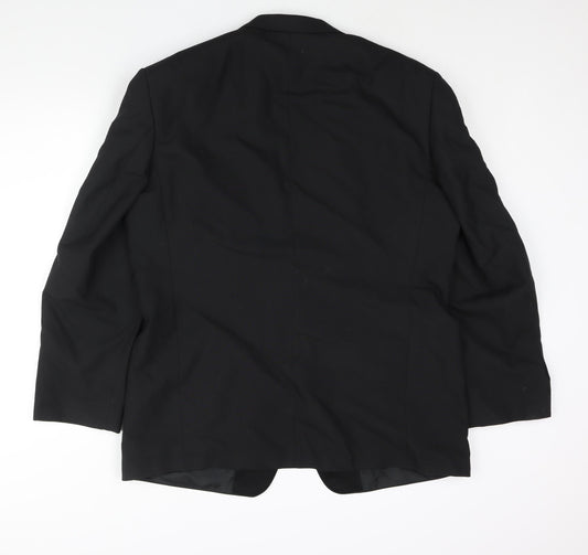 St Michael Mens Black Polyester Tuxedo Suit Jacket Size 44 Regular - Satin Lapel