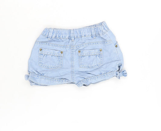 TU Girls Blue Polyester Capri Jeans Size 12-18 Months Snap
