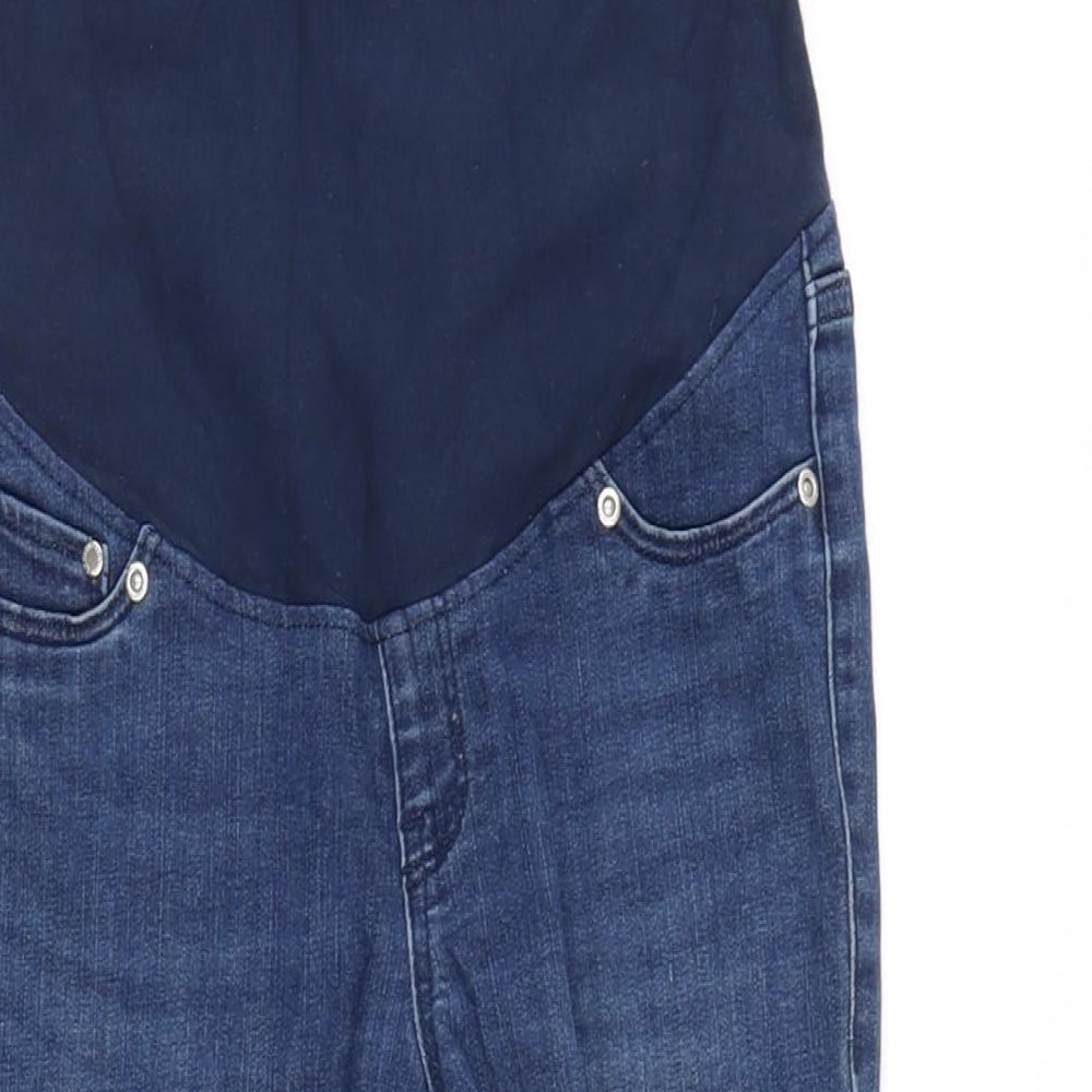 H&M Womens Blue Cotton Blend Mom Jeans Size S L29 in Regular