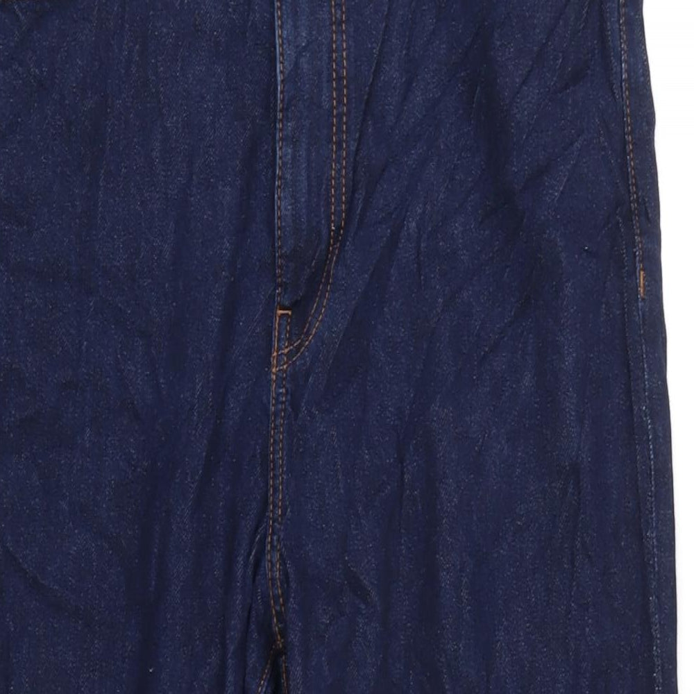 MNG Womens Blue Cotton Straight Jeans Size 12 L27 in Regular Zip