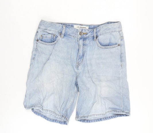 Country Road Womens Blue Cotton Bermuda Shorts Size 28 in Regular Zip