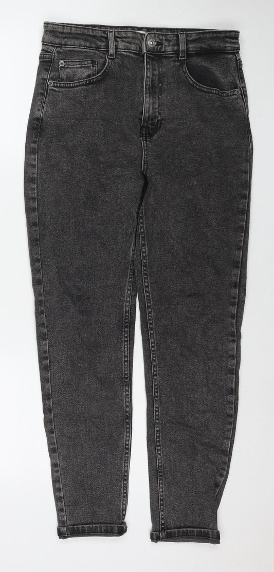 Pull&Bear Womens Grey Cotton Skinny Jeans Size 10 L28 in Regular Zip