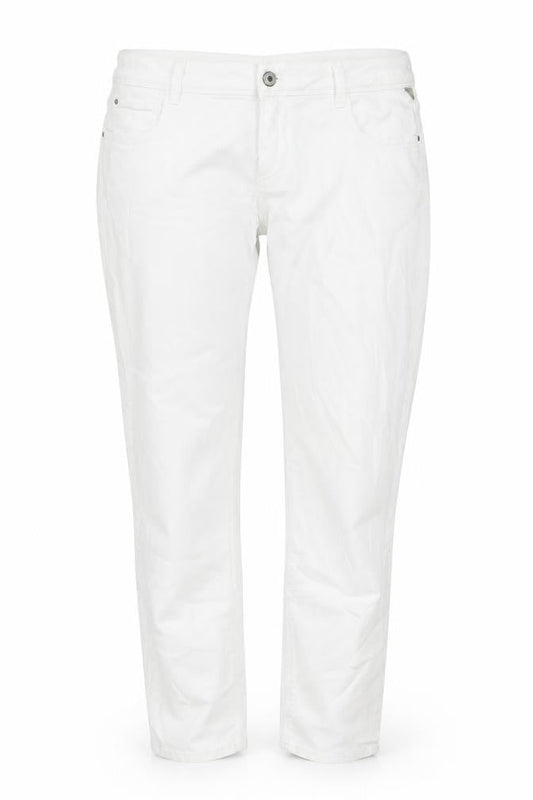 Betty&Co Womens White Cotton Straight Jeans Size 14 L28 in Regular Zip