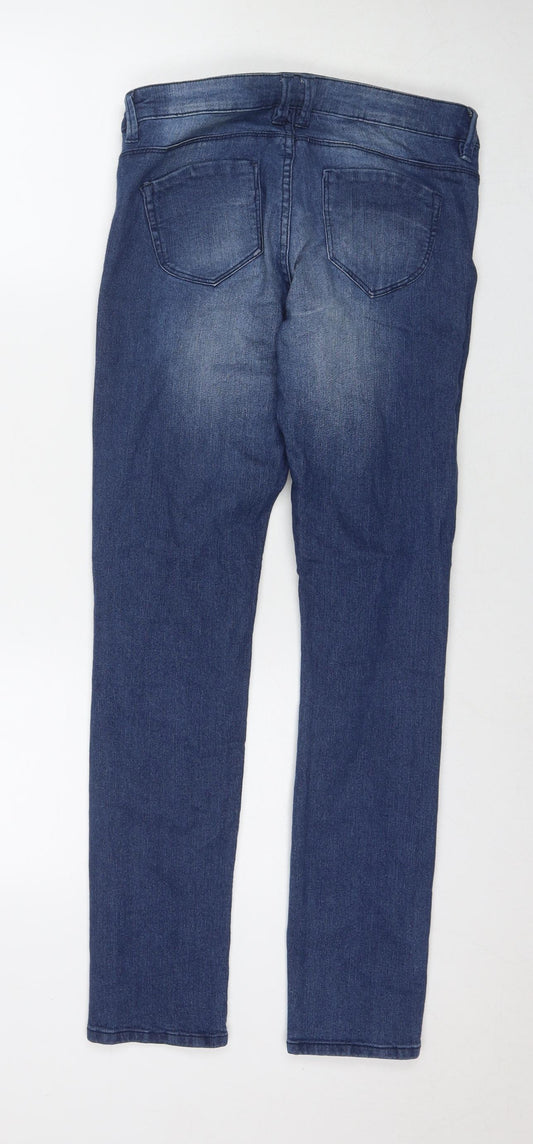 Denim & Co. Womens Blue Cotton Skinny Jeans Size 6 L28 in Regular Zip