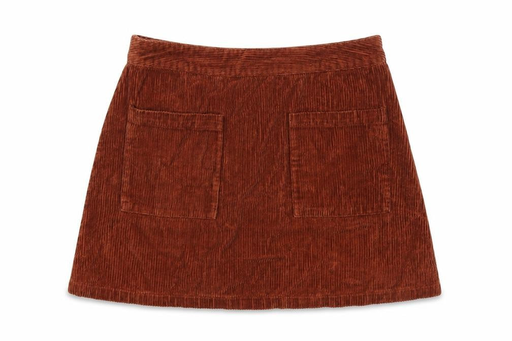 Forever 21 Womens Beige Cotton A-Line Skirt Size L Zip