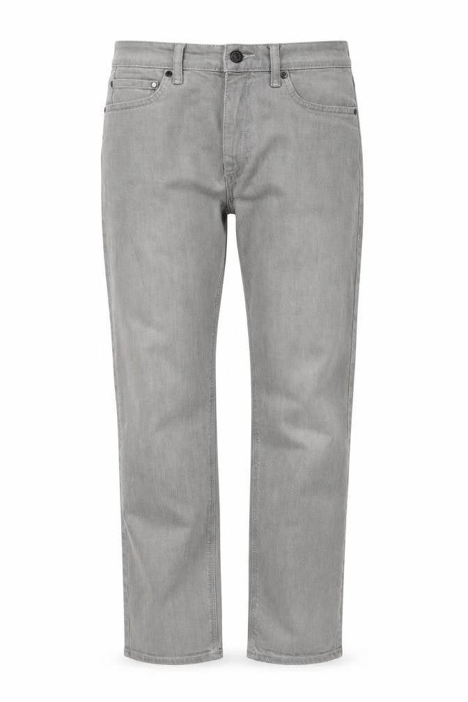 Marks and Spencer Mens Grey Cotton Straight Jeans Size 30 in L31 in Regular Zip