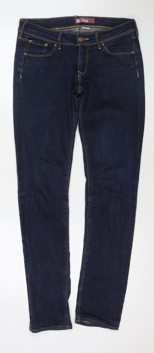 H&M Womens Blue Cotton Skinny Jeans Size 27 in L31 in Regular Zip