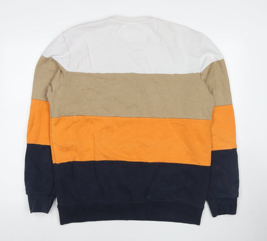 Pull&Bear Womens Multicoloured Colourblock Cotton Pullover Sweatshirt Size L Pullover