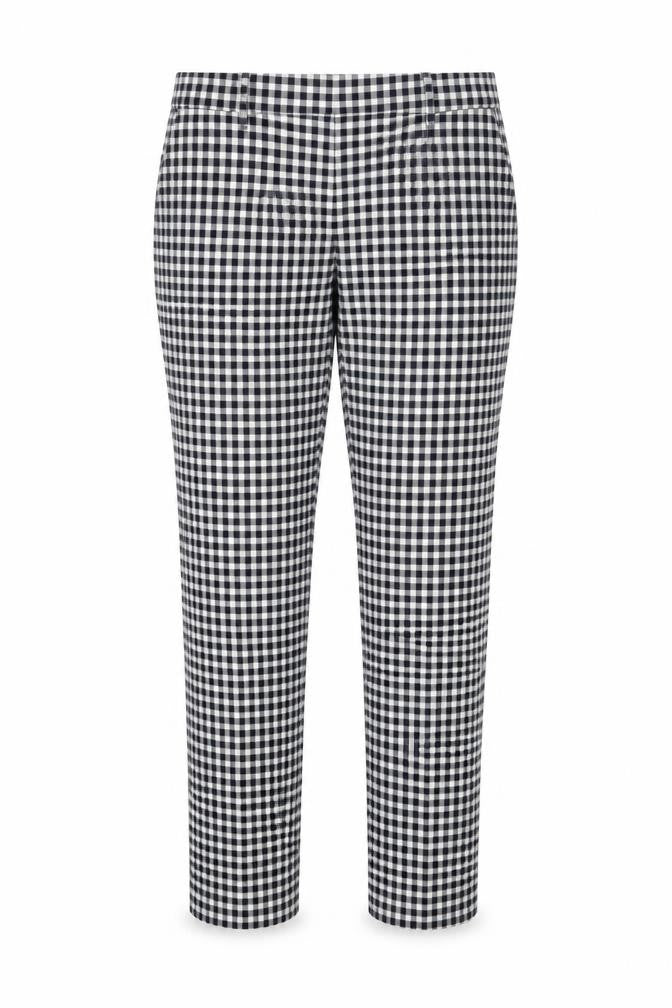 Mango Womens White Geometric Viscose Trousers Size 14 L28 in Regular Zip