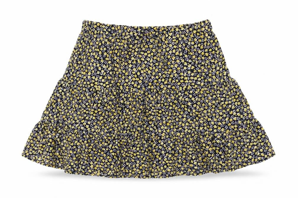 Pieces Womens Blue Floral Polyester Swing Skirt Size M Drawstring