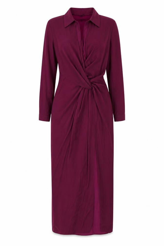 Missguided Womens Purple Polyester Maxi Size 8 Collared Zip