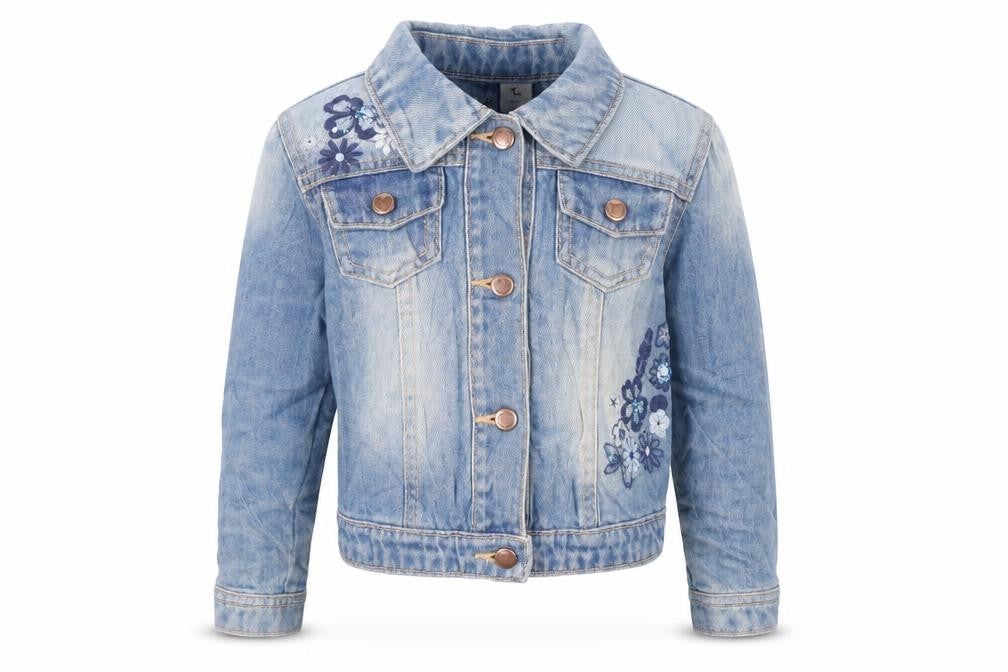 Tu Girls Blue Jacket Size 2-3 Years Button - Embroidered