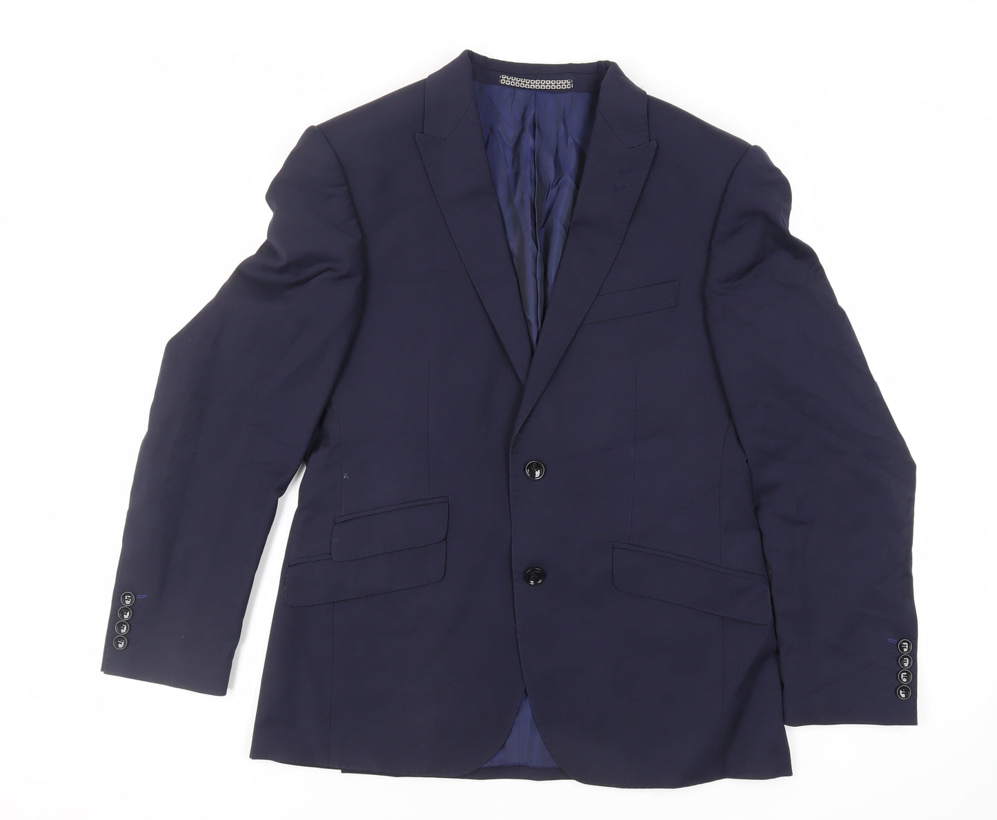 Autograph Mens Blue Wool Jacket Suit Jacket Size 40 Regular