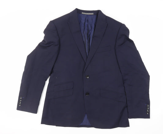 Autograph Mens Blue Wool Jacket Suit Jacket Size 40 Regular
