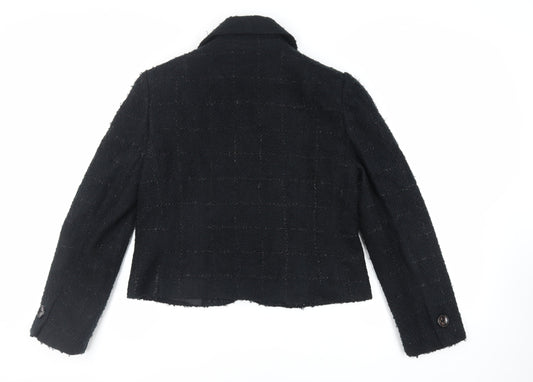 MK One Womens Black Check Jacket Blazer Size 16 Button