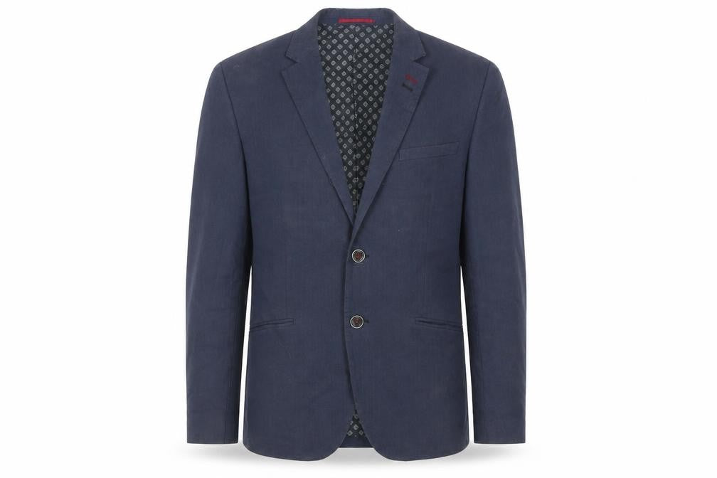 H&M Mens Blue Cotton Jacket Blazer Size 38 Regular