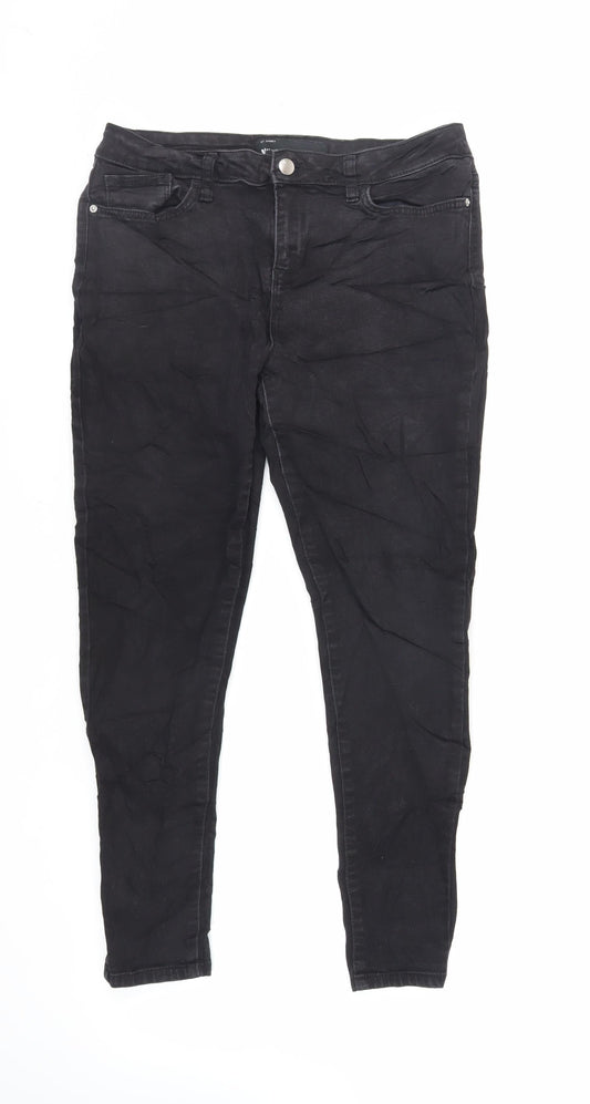 Very Womens Black Cotton Skinny Jeans Size 27 in L26 in Regular Zip - Short Length