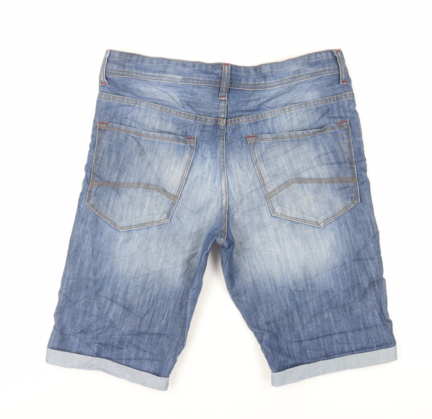 Denim & Co. Mens Blue Cotton Chino Shorts Size 30 in L11 in Regular Zip