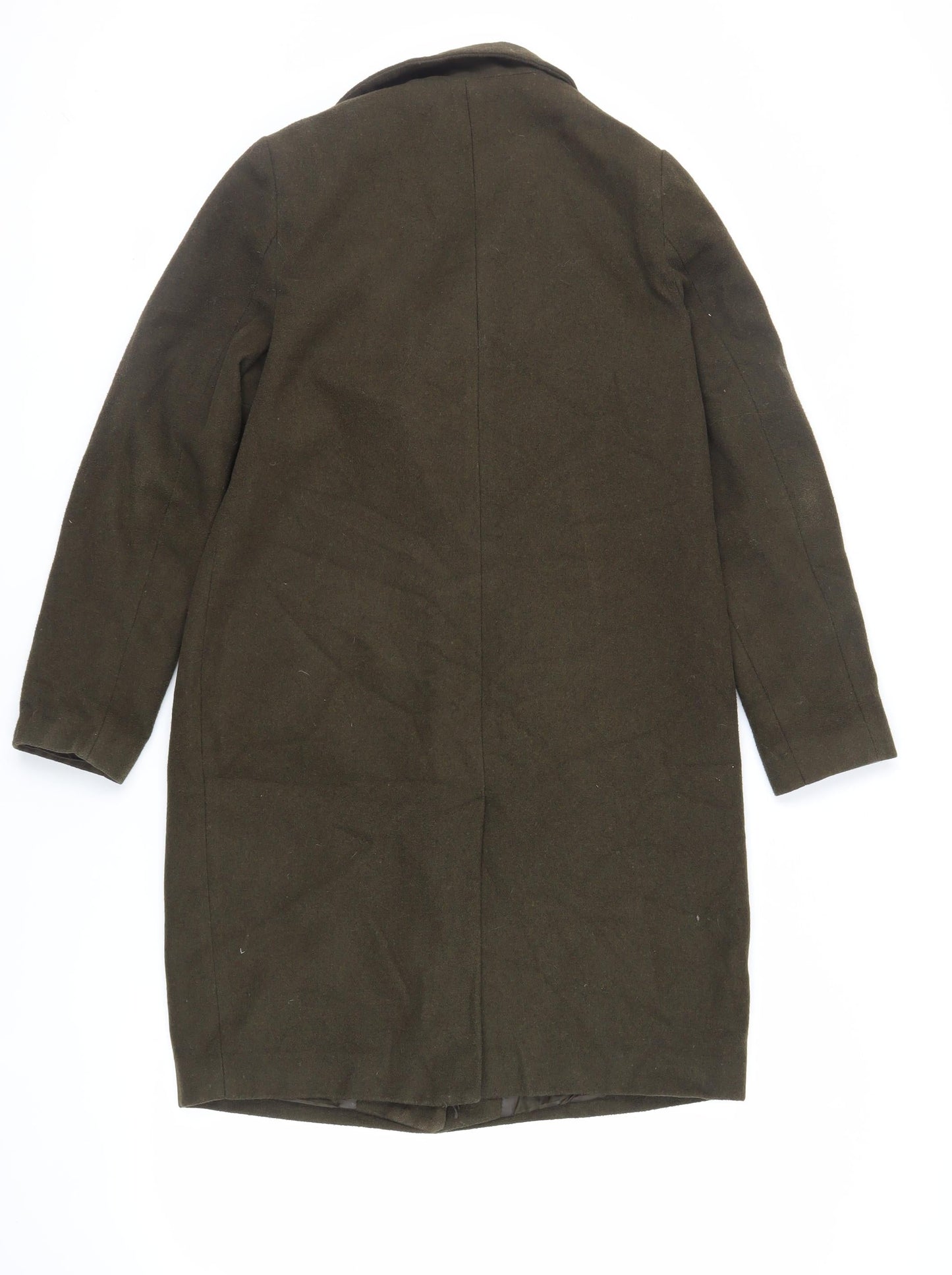 New Look Womens Green Overcoat Coat Size 10 Button