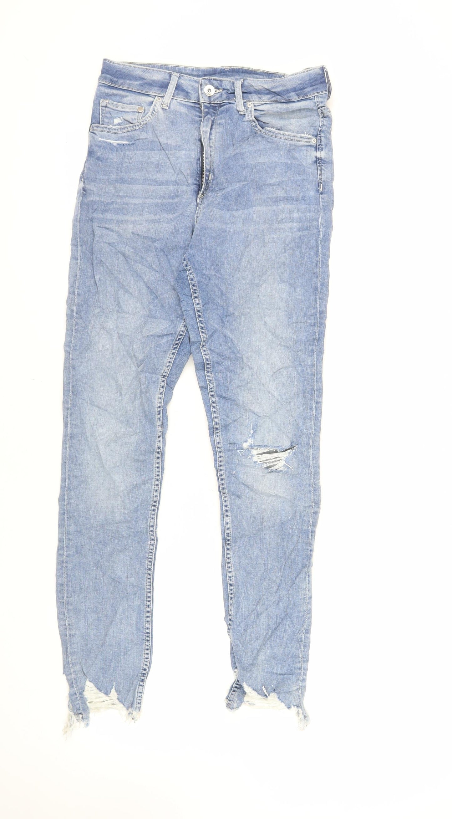 H&M Womens Blue Cotton Skinny Jeans Size 29 in L28 in Regular Zip