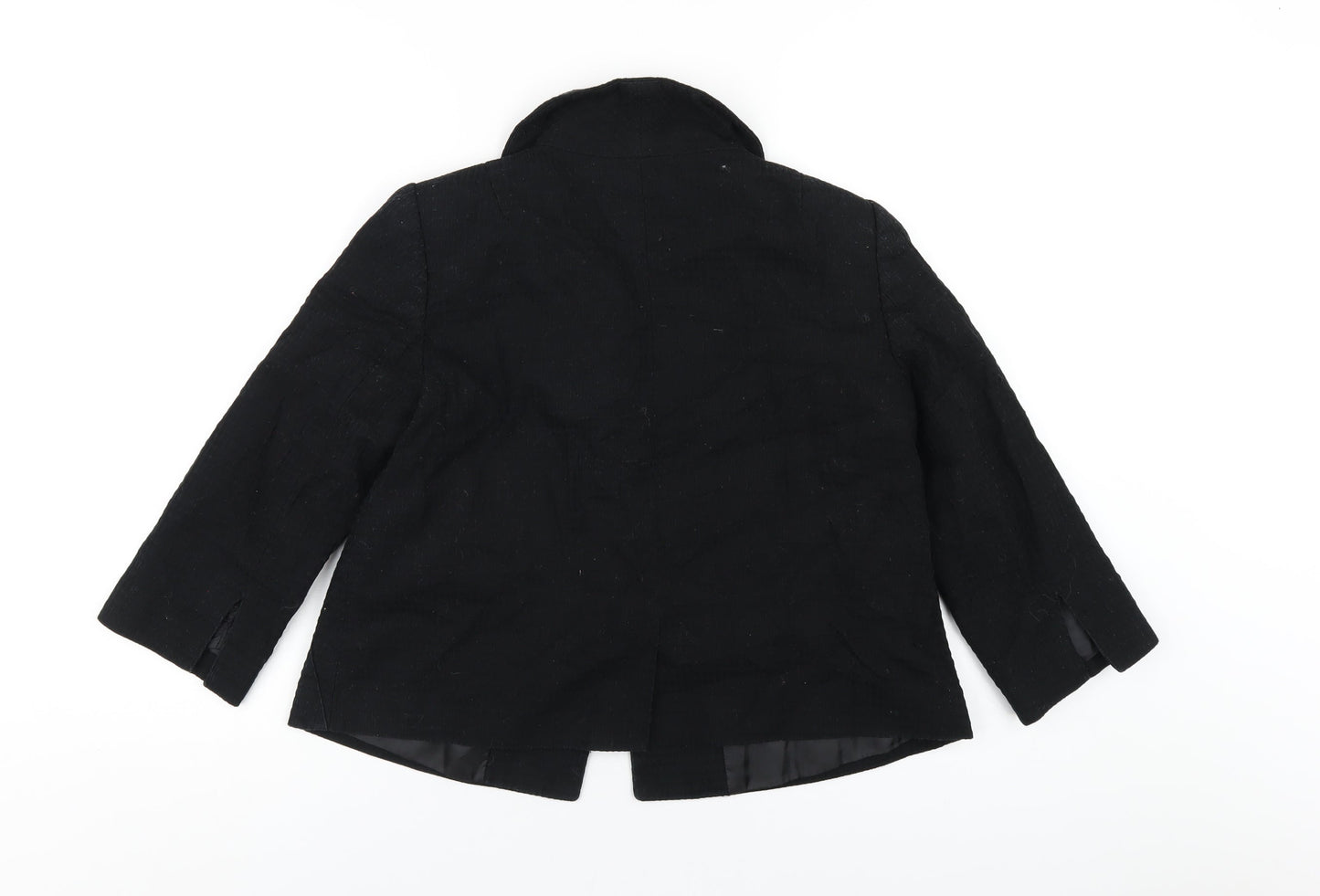 H&M Womens Black Jacket Blazer Size 12 Button