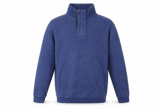 Front view of Crew Clothing Blue Cotton Pullover Sweatshirt, size S