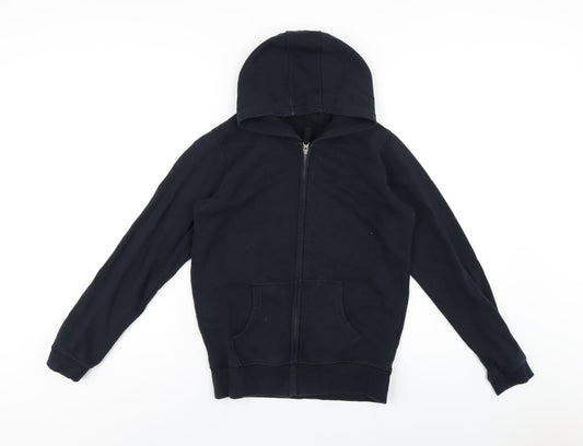 Marks and Spencer Boys Blue Cotton Full Zip Hoodie Size 12-13 Years Zip