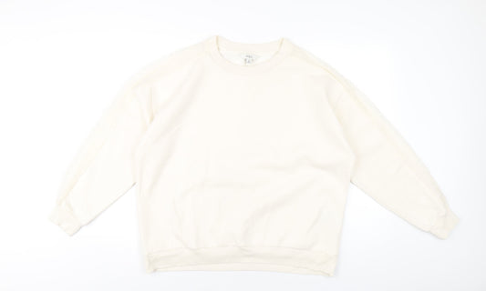 Marks and Spencer Womens Ivory Cotton Pullover Sweatshirt Size 18 Pullover - Lace Detail