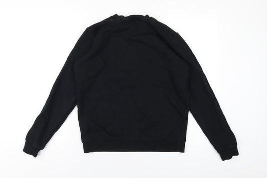 GOODMOVE Boys Black Cotton Pullover Sweatshirt Size 14-15 Years Pullover
