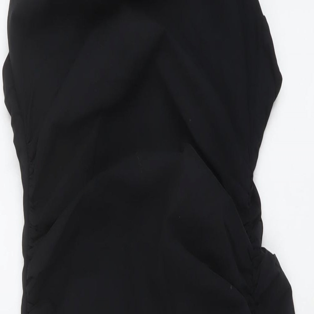 Zara Womens Black Cotton A-Line Size M Square Neck Zip