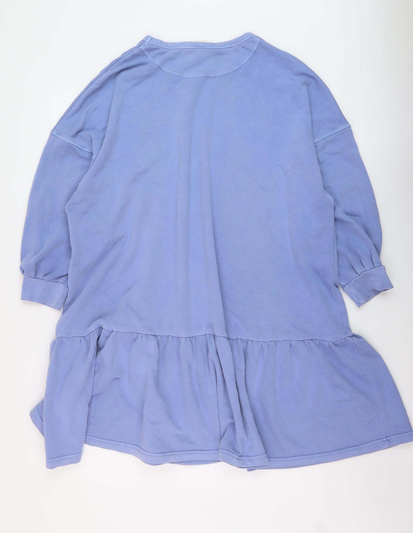 H&M Womens Blue Cotton A-Line Size XL Round Neck Pullover