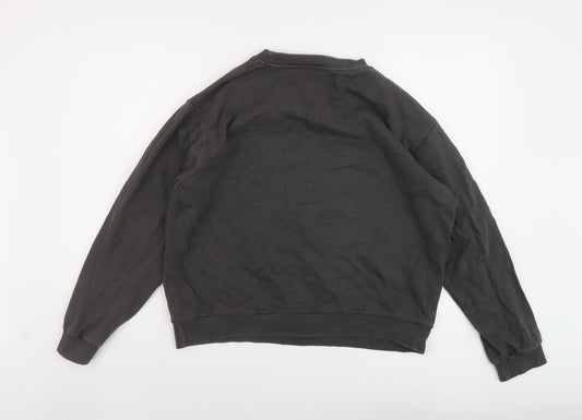 Mickey Womens Grey Cotton Pullover Sweatshirt Size L Pullover - Mickey Mouse