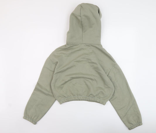 Zara Womens Green Cotton Pullover Hoodie Size S Pullover
