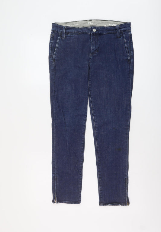 Gap Womens Blue Cotton Skinny Jeans Size 10 L26 in Regular Button