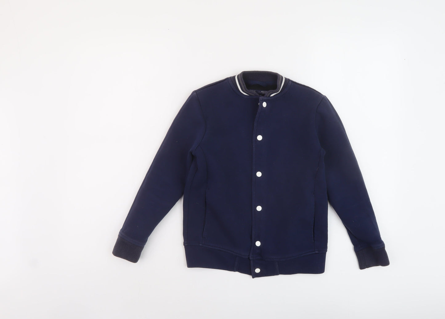 NEXT Boys Blue Bomber Jacket Jacket Size 8 Years Snap